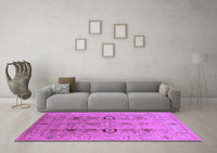 Machine Washable Oriental Purple Industrial Rug, wshurb3116pur