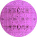 Round Oriental Purple Industrial Rug, urb3116pur