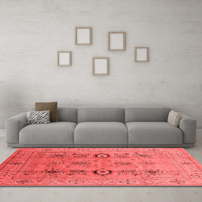 Industrial Red Washable Rugs
