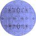 Round Oriental Blue Industrial Rug, urb3116blu