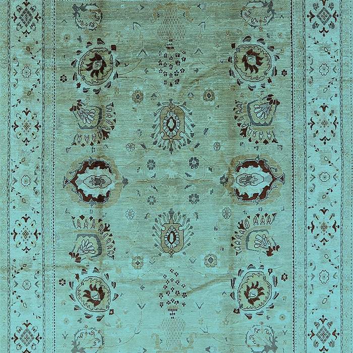 Machine Washable Oriental Light Blue Industrial Rug, wshurb3116lblu