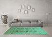 Machine Washable Oriental Turquoise Industrial Area Rugs in a Living Room,, wshurb3116turq