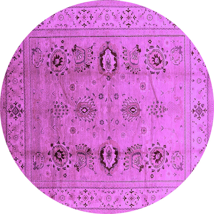 Round Machine Washable Oriental Purple Industrial Area Rugs, wshurb3116pur