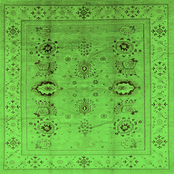 Square Oriental Green Industrial Rug, urb3116grn