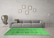 Machine Washable Oriental Emerald Green Industrial Area Rugs in a Living Room,, wshurb3116emgrn