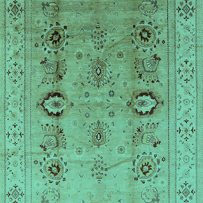 Machine Washable Oriental Turquoise Industrial Area Rugs, wshurb3116turq