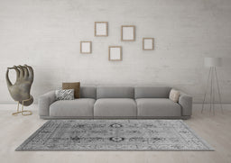 Machine Washable Oriental Gray Industrial Rug in a Living Room,, wshurb3116gry