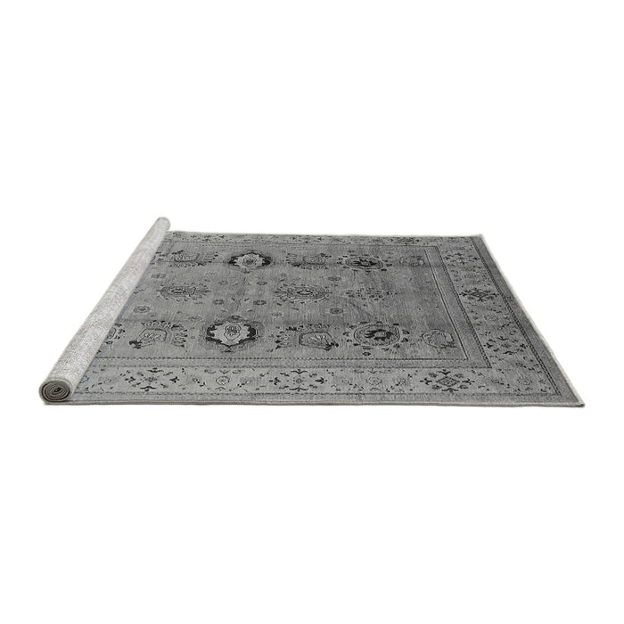 Sideview of Machine Washable Oriental Gray Industrial Rug, wshurb3116gry
