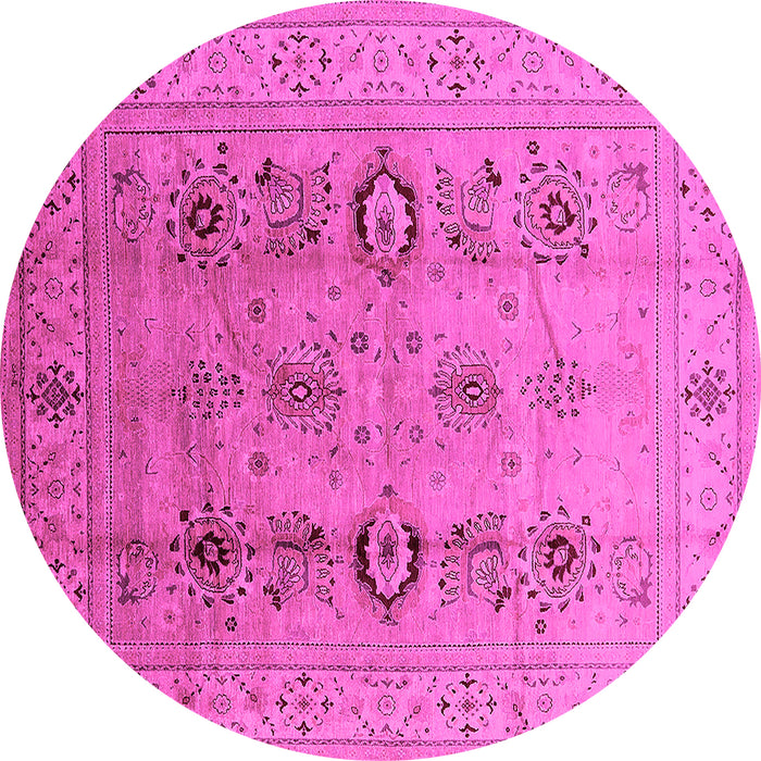 Round Oriental Pink Industrial Rug, urb3116pnk