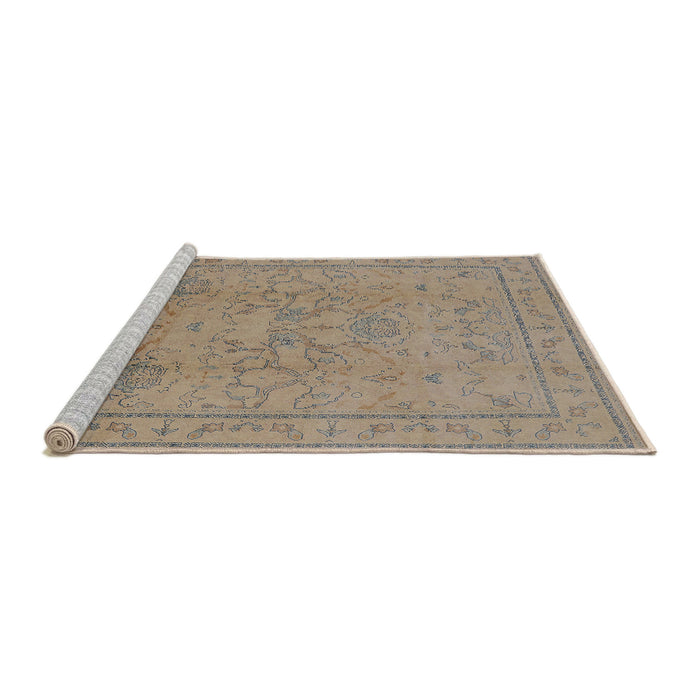 Sideview of Machine Washable Industrial Modern Dark Almond Brown Rug, wshurb3117