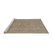 Sideview of Machine Washable Industrial Modern Dark Almond Brown Rug, wshurb3117