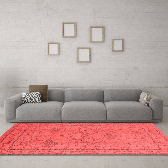 Industrial Red Washable Rugs