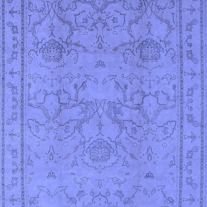Machine Washable Oriental Blue Industrial Rug, wshurb3117blu