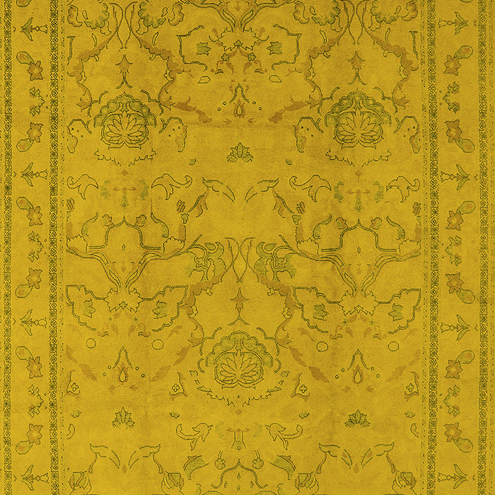 Machine Washable Oriental Yellow Industrial Rug, wshurb3117yw