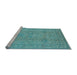 Sideview of Machine Washable Oriental Light Blue Industrial Rug, wshurb3117lblu