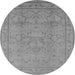 Round Oriental Gray Industrial Rug, urb3117gry