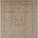 Square Mid-Century Modern Dark Almond Brown Oriental Rug, urb3117