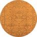 Round Oriental Orange Industrial Rug, urb3117org