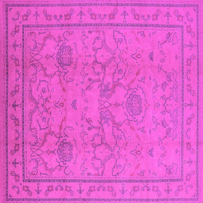 Square Machine Washable Oriental Pink Industrial Rug, wshurb3117pnk