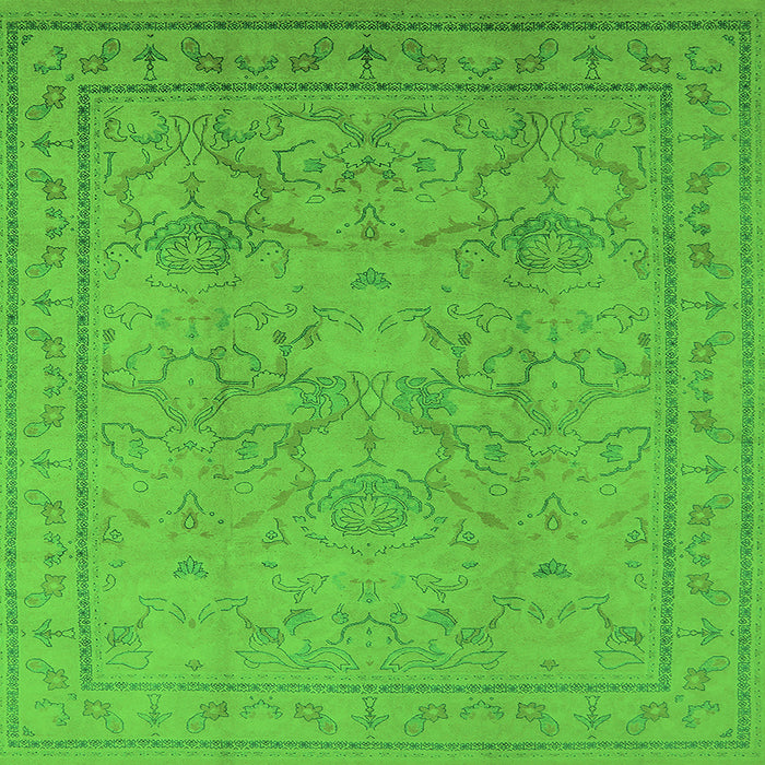 Square Oriental Green Industrial Rug, urb3117grn