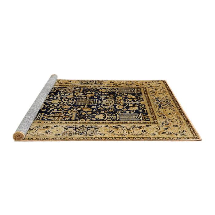 Sideview of Machine Washable Industrial Modern Bakers Brown Rug, wshurb3118
