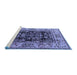 Sideview of Machine Washable Oriental Blue Industrial Rug, wshurb3118blu