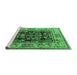 Sideview of Machine Washable Oriental Emerald Green Industrial Area Rugs, wshurb3118emgrn