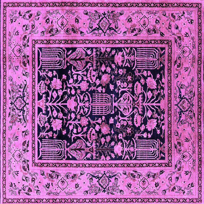 Square Machine Washable Oriental Purple Industrial Area Rugs, wshurb3118pur
