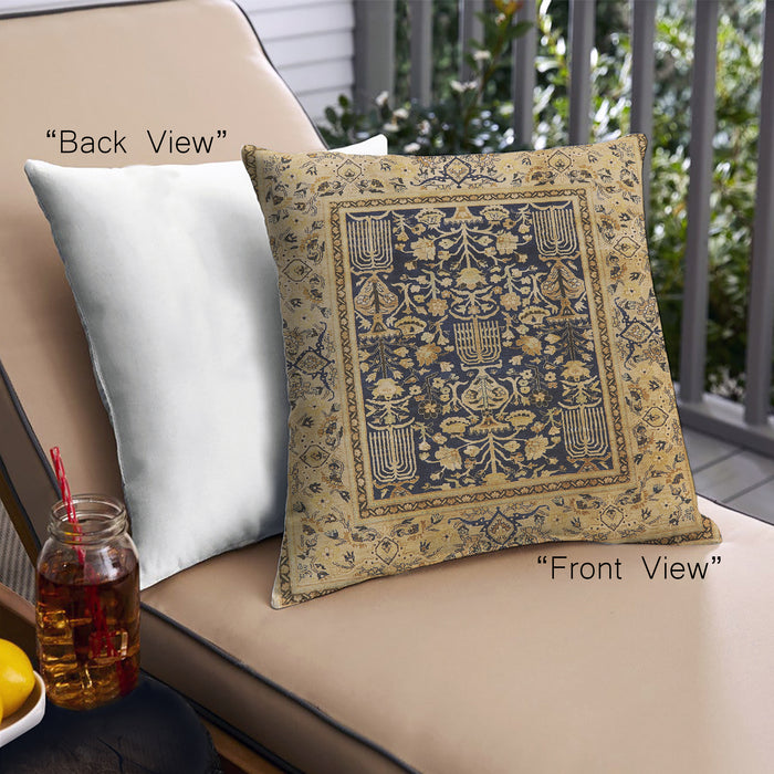 Front View of Mid-Century Modern Urban Square Bakers Brown Throw Pillow, 18 inch by 18 inch, pwurb3118