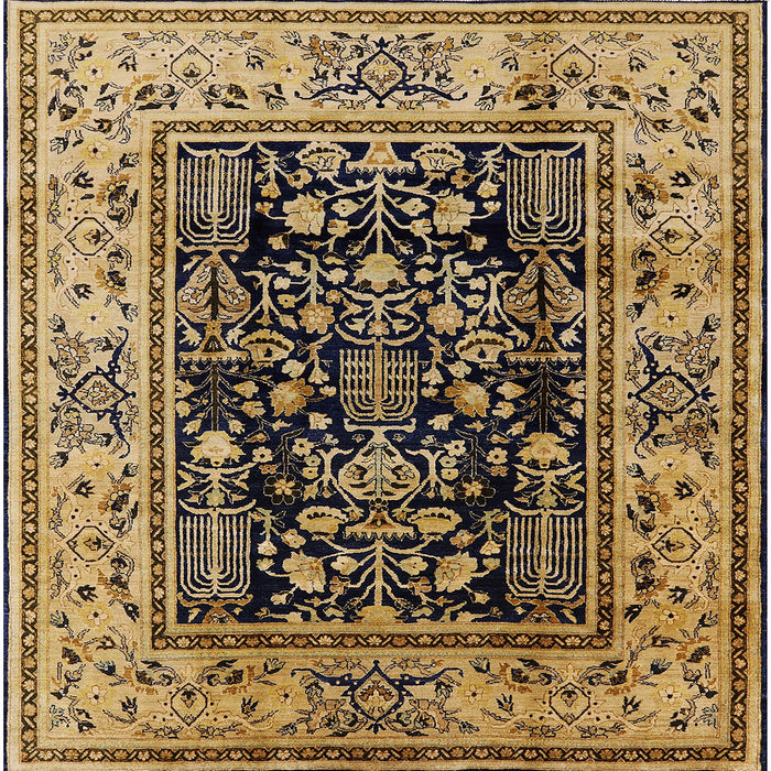 Square Mid-Century Modern Bakers Brown Oriental Rug, urb3118