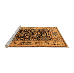 Sideview of Machine Washable Oriental Orange Industrial Area Rugs, wshurb3118org