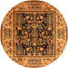 Round Oriental Orange Industrial Rug, urb3118org