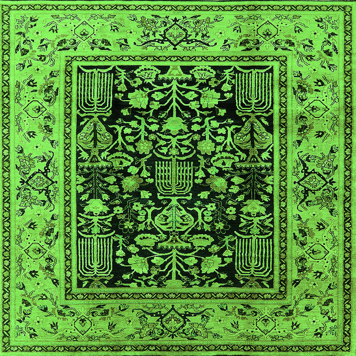 Square Oriental Green Industrial Rug, urb3118grn