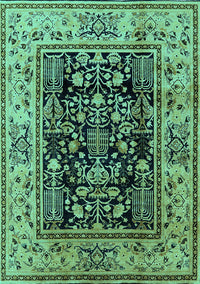 Oriental Turquoise Industrial Rug, urb3118turq