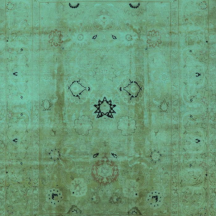 Machine Washable Oriental Turquoise Industrial Area Rugs, wshurb3119turq