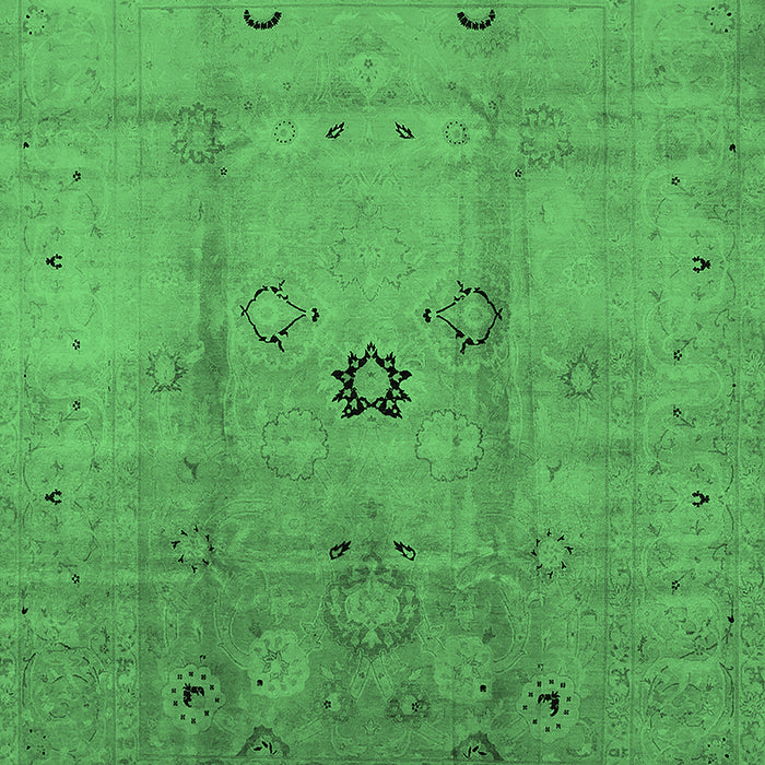 Machine Washable Oriental Emerald Green Industrial Area Rugs, wshurb3119emgrn