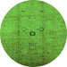 Round Oriental Green Industrial Rug, urb3119grn