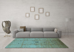 Machine Washable Oriental Light Blue Industrial Rug in a Living Room, wshurb3119lblu