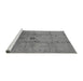 Sideview of Machine Washable Oriental Gray Industrial Rug, wshurb3119gry