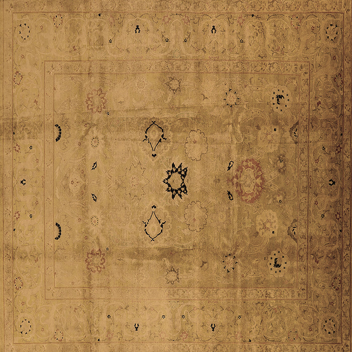 Square Machine Washable Oriental Brown Industrial Rug, wshurb3119brn