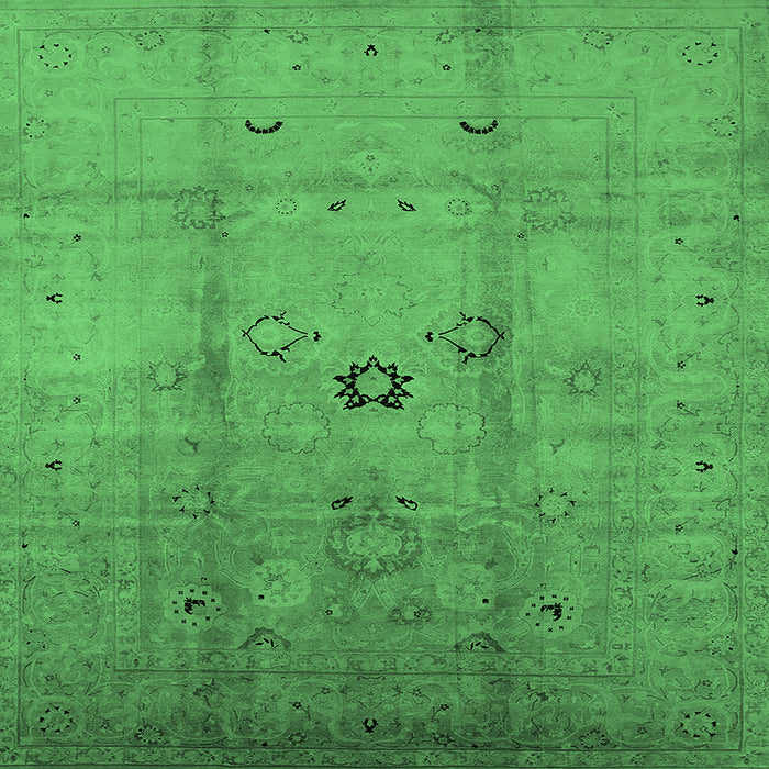 Square Oriental Emerald Green Industrial Rug, urb3119emgrn