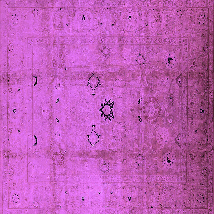 Square Machine Washable Oriental Purple Industrial Area Rugs, wshurb3119pur