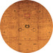 Round Oriental Orange Industrial Rug, urb3119org