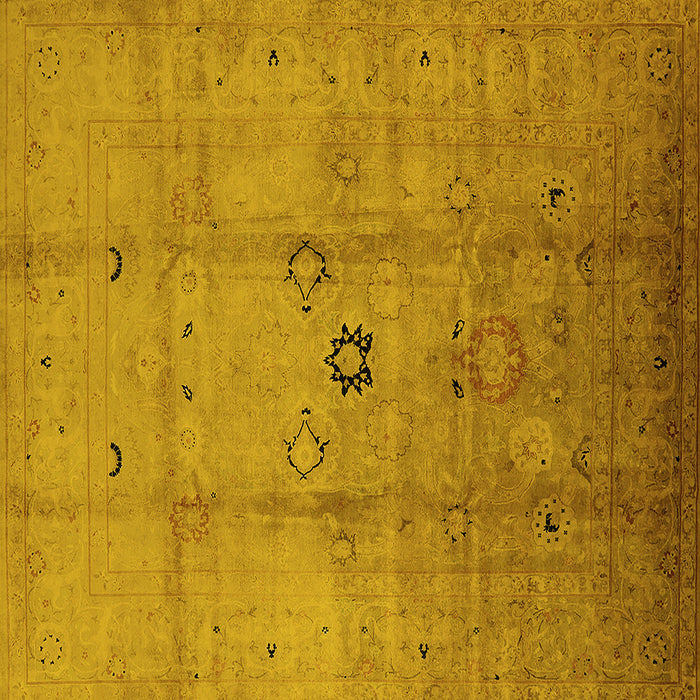 Square Oriental Yellow Industrial Rug, urb3119yw