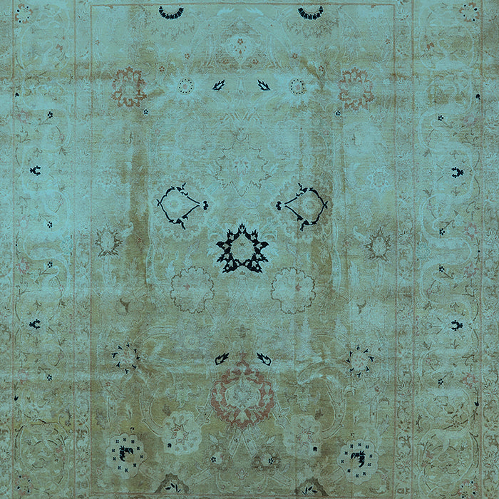 Machine Washable Oriental Light Blue Industrial Rug, wshurb3119lblu