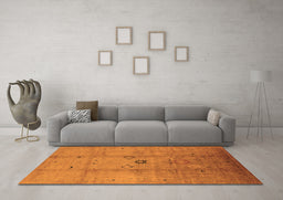 Machine Washable Oriental Orange Industrial Area Rugs in a Living Room, wshurb3119org