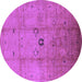 Round Oriental Purple Industrial Rug, urb3119pur