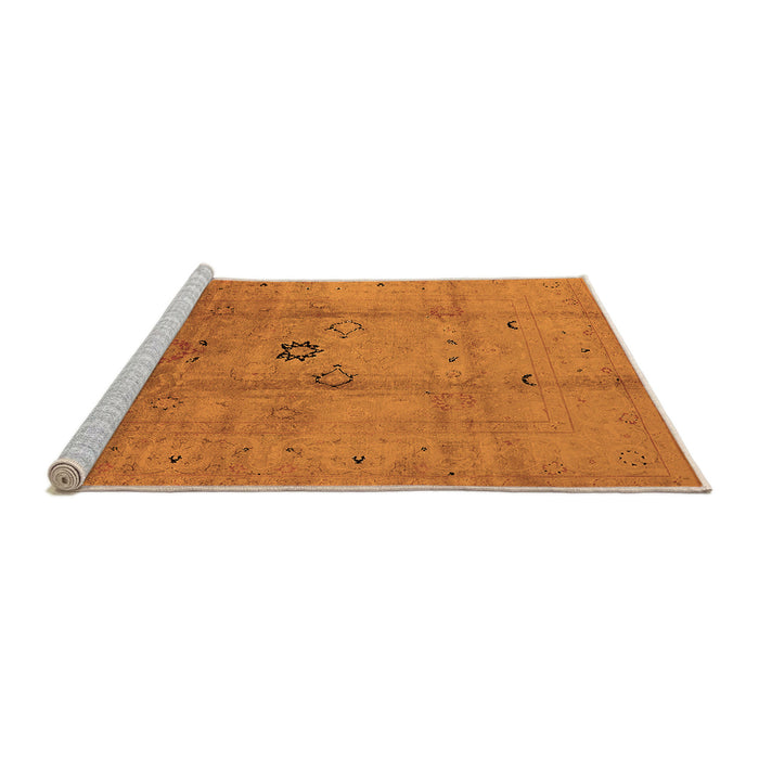 Sideview of Machine Washable Oriental Orange Industrial Area Rugs, wshurb3119org
