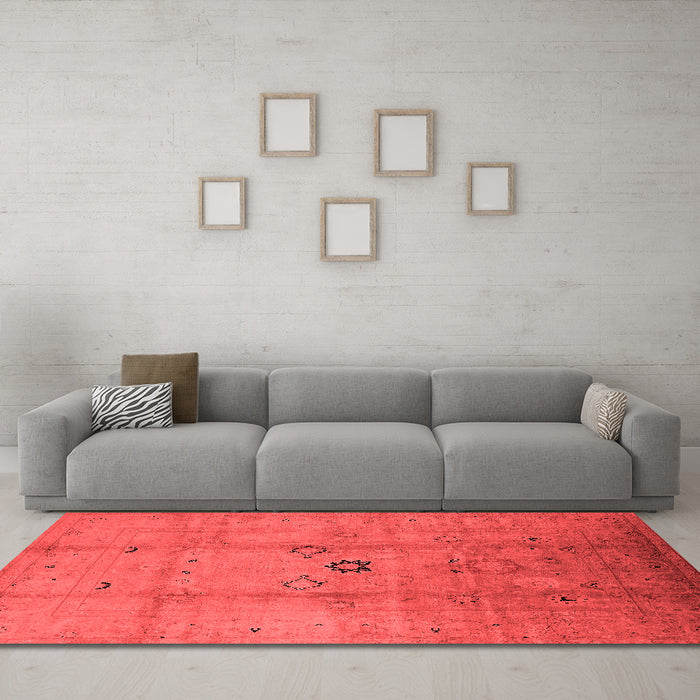 Industrial Red Washable Rugs