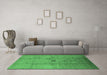 Machine Washable Oriental Emerald Green Industrial Area Rugs in a Living Room,, wshurb3119emgrn